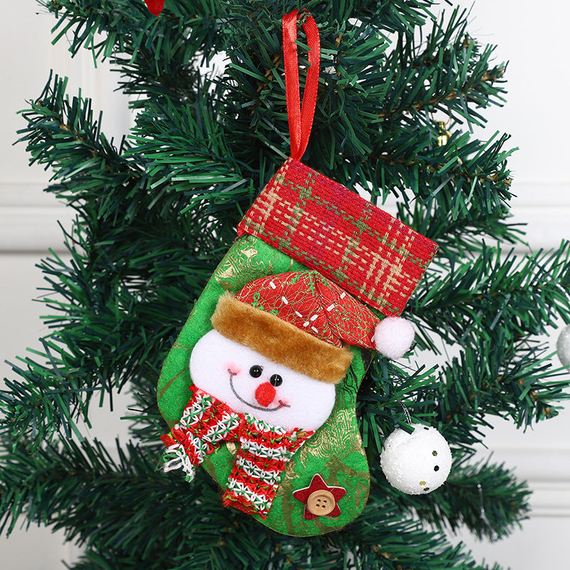 Wholesale 2PCS Christmas Cartoon Santa Claus Socks Pendant Decoration